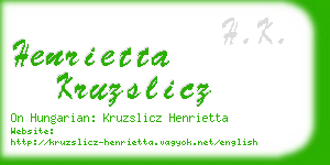 henrietta kruzslicz business card